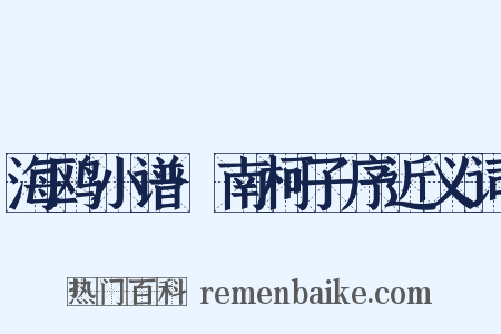 海鸥小谱·南柯子序近义词是什么意思的图片